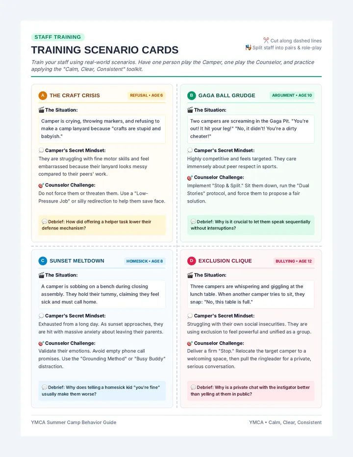 Staff Training Scenario Cards