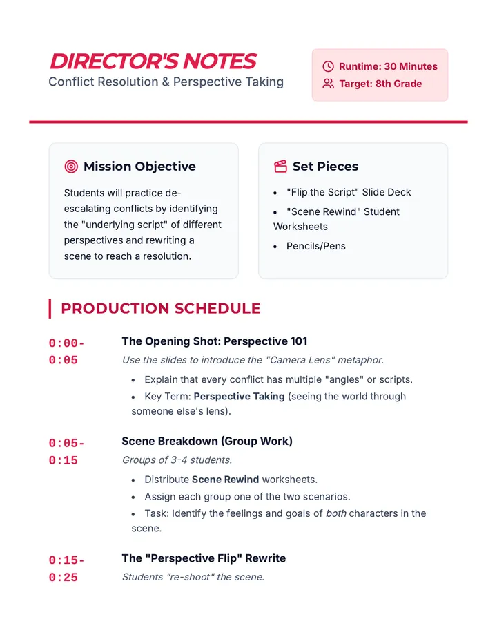 Director's Notes Guide