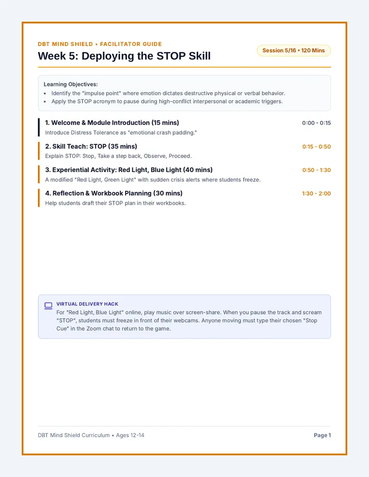 Distress Tolerance Facilitator Guide