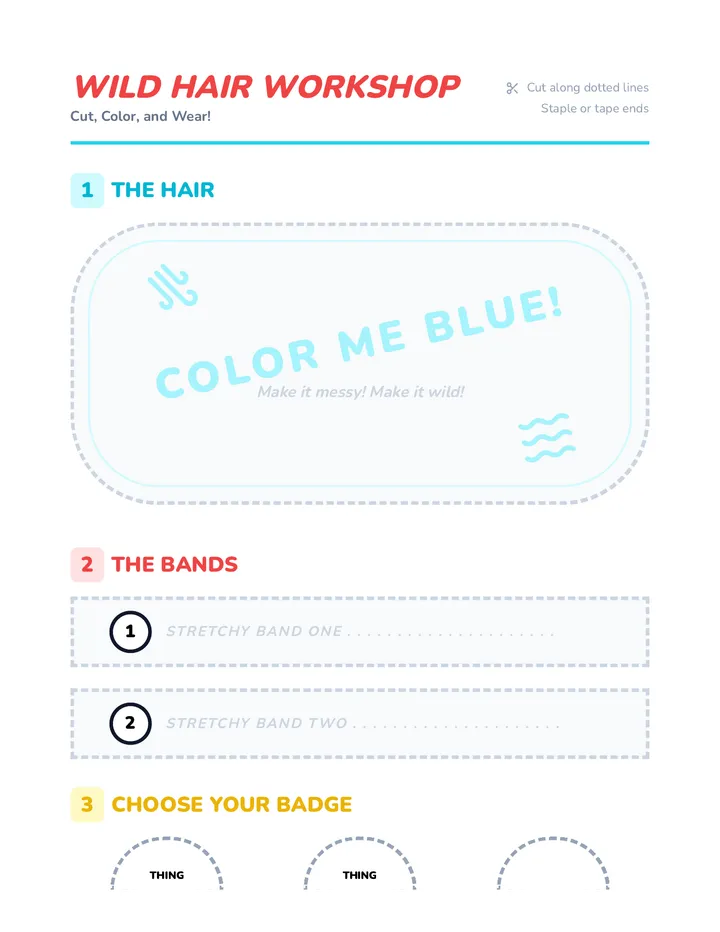 Wild Hair Headband Template