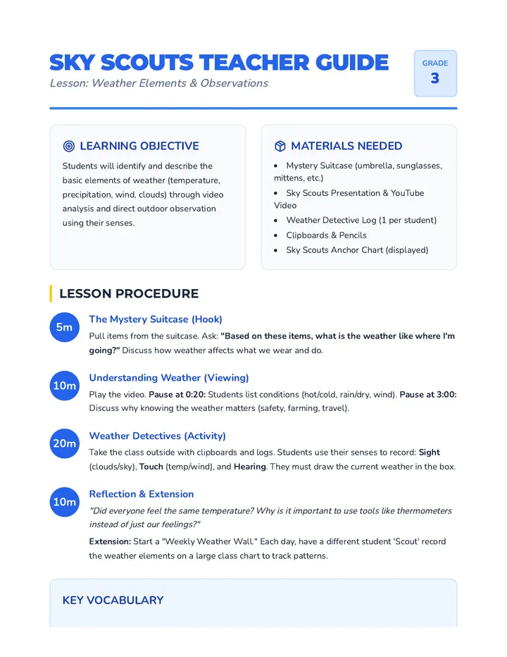 Sky Scouts Teacher Guide