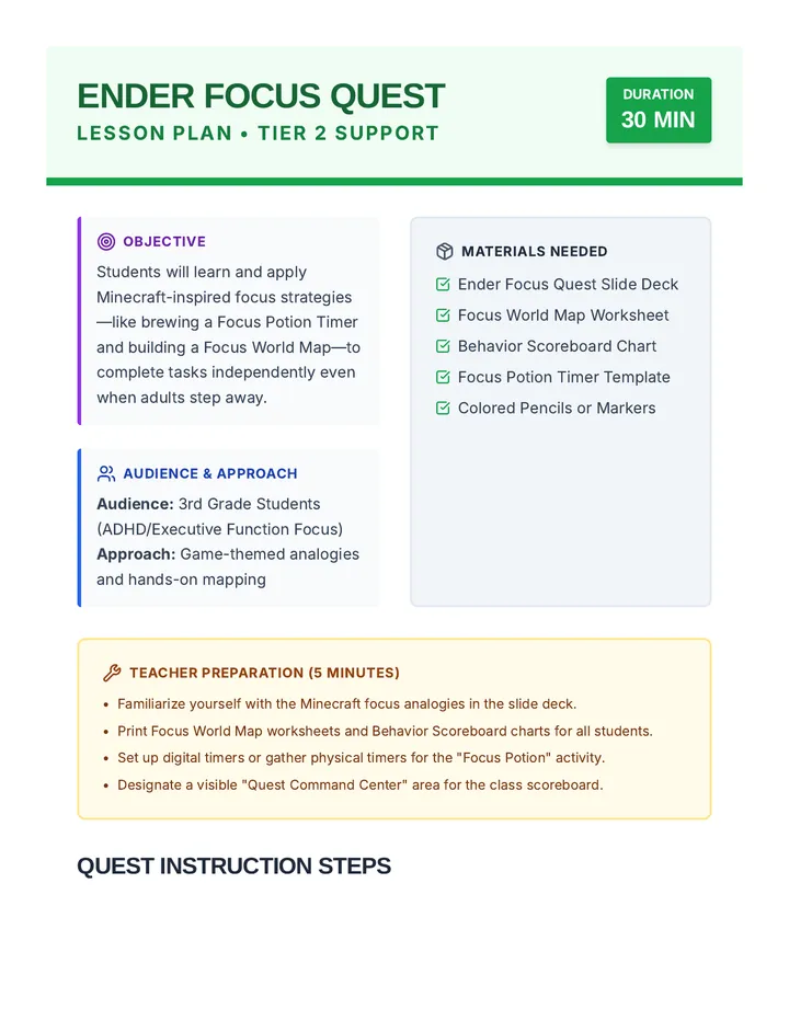 Ender Focus Quest • Lesson • Lenny.com