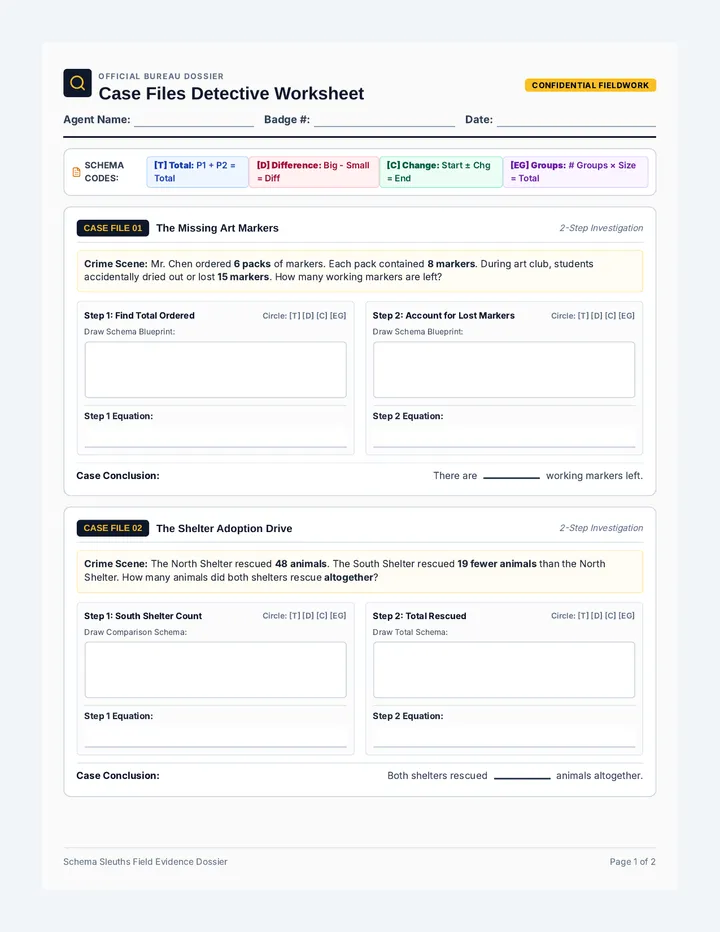 Case Files Detective Worksheet