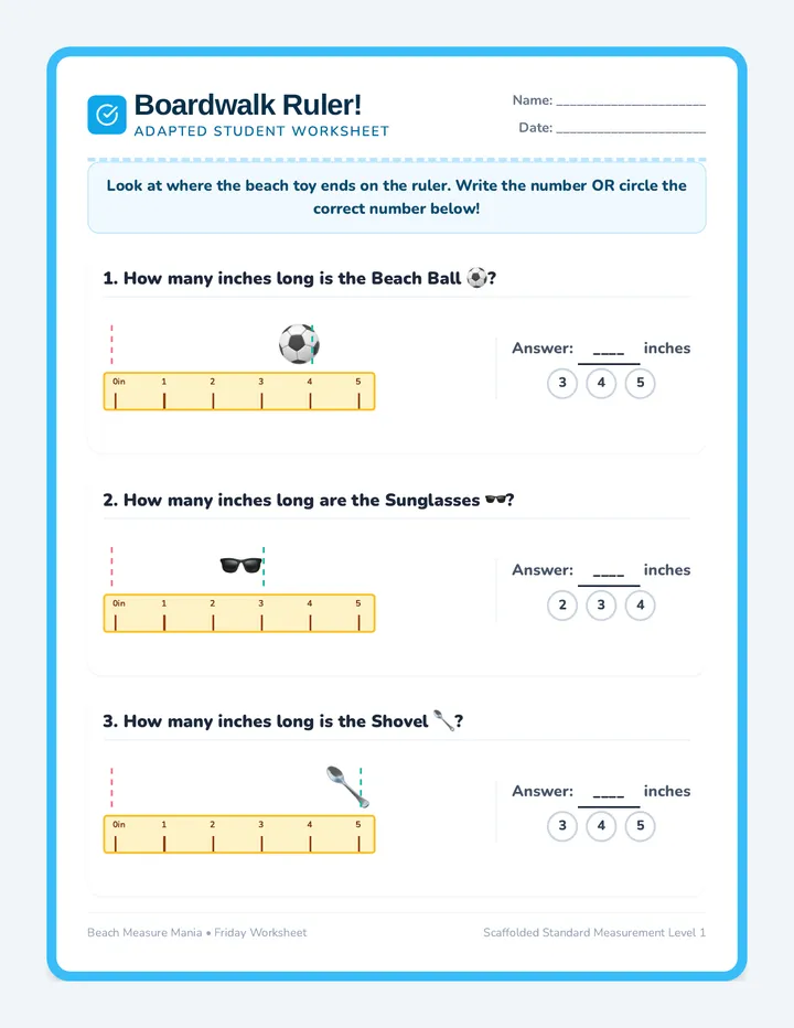 Boardwalk Ruler Worksheet