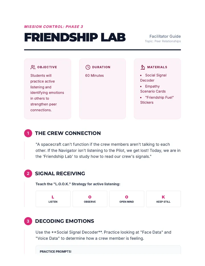 Friendship Lab Facilitator Guide