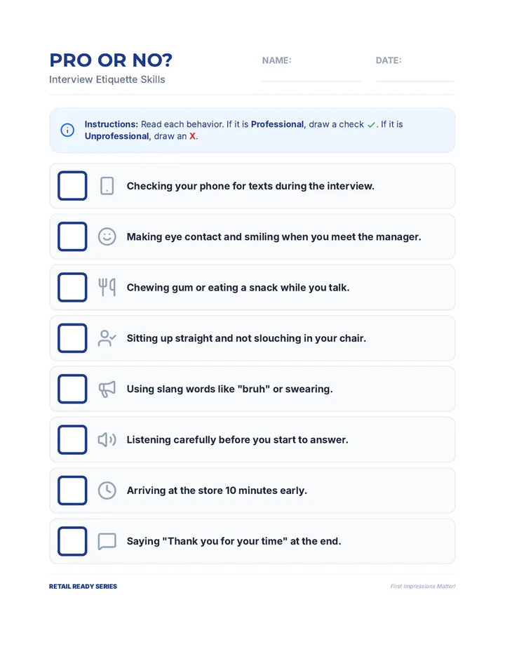 Interview Pro Worksheet