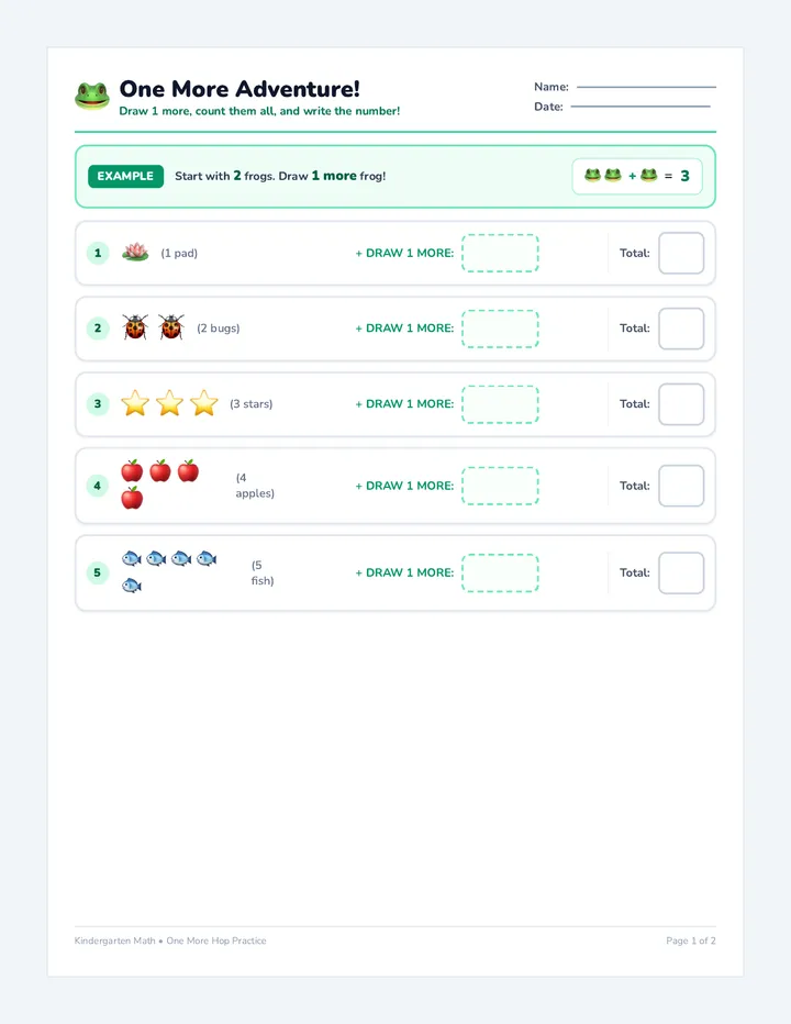 One More Adventure Worksheet