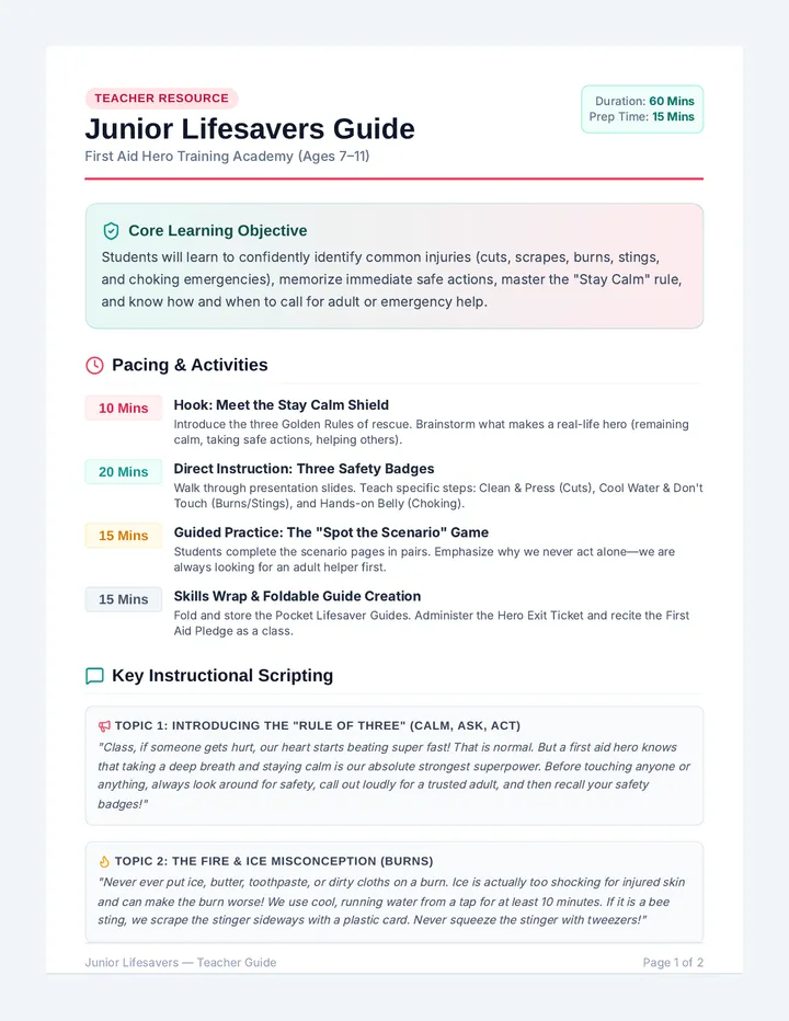 Junior Lifesavers Teacher Guide