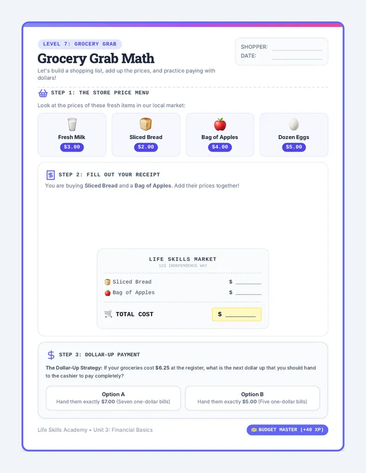Grocery Grab Math