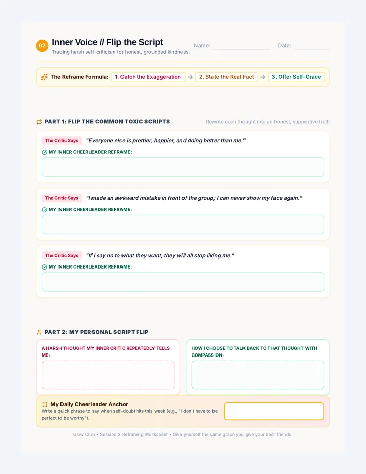 Inner Voice Reframing Worksheet