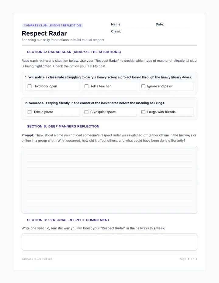 Respect Radar Worksheet