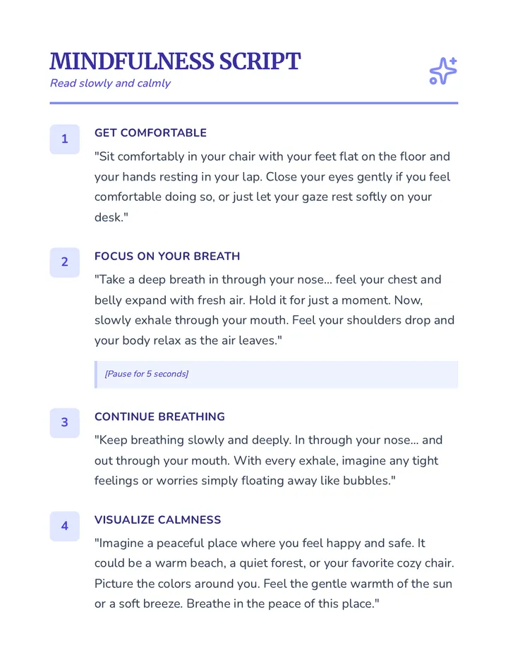 Mindfulness Breathing Script