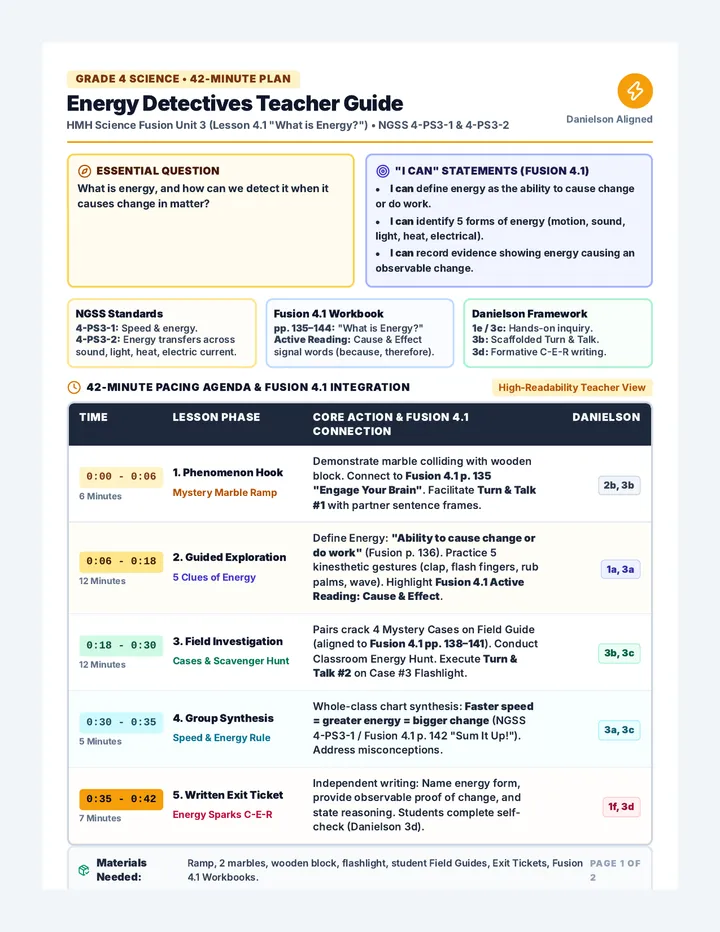 Energy Detectives Teacher Guide