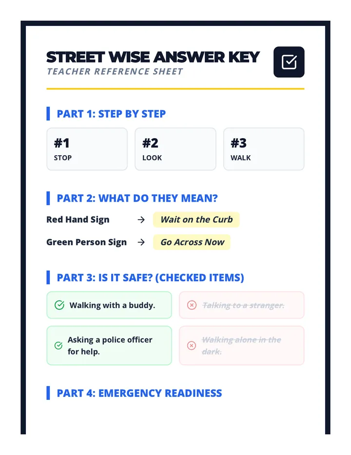 Street Wise Answer Key