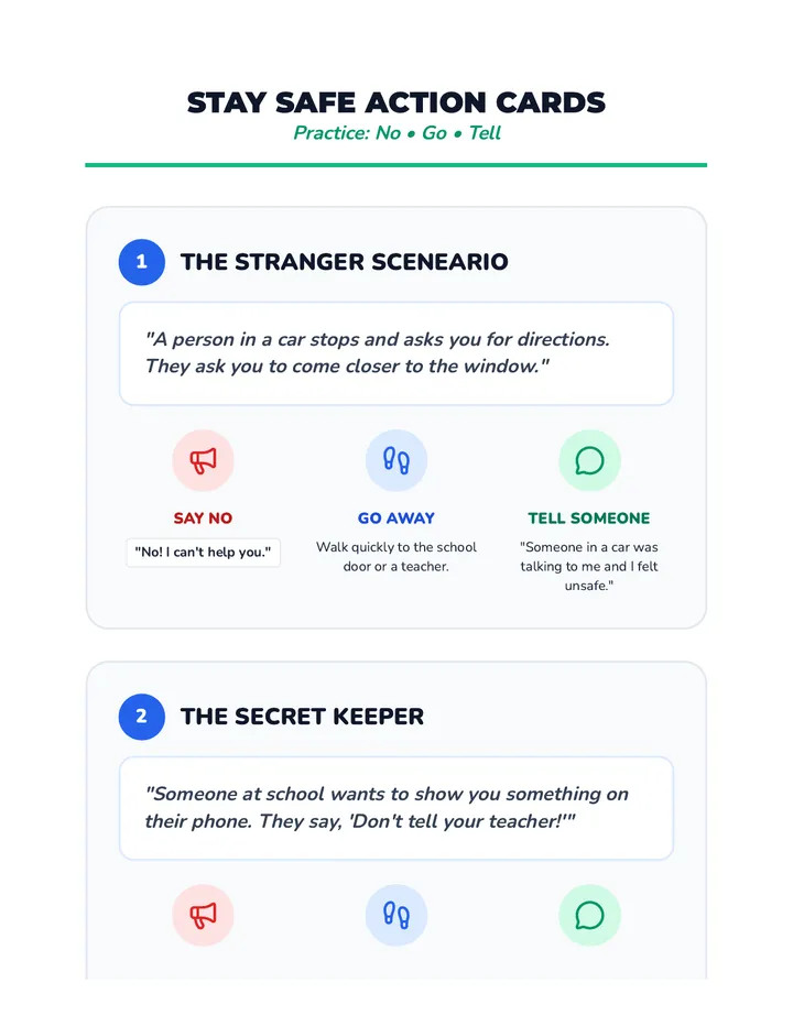 Stay Safe Action Cards