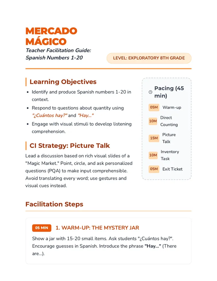 Mercado Magico Teacher Guide