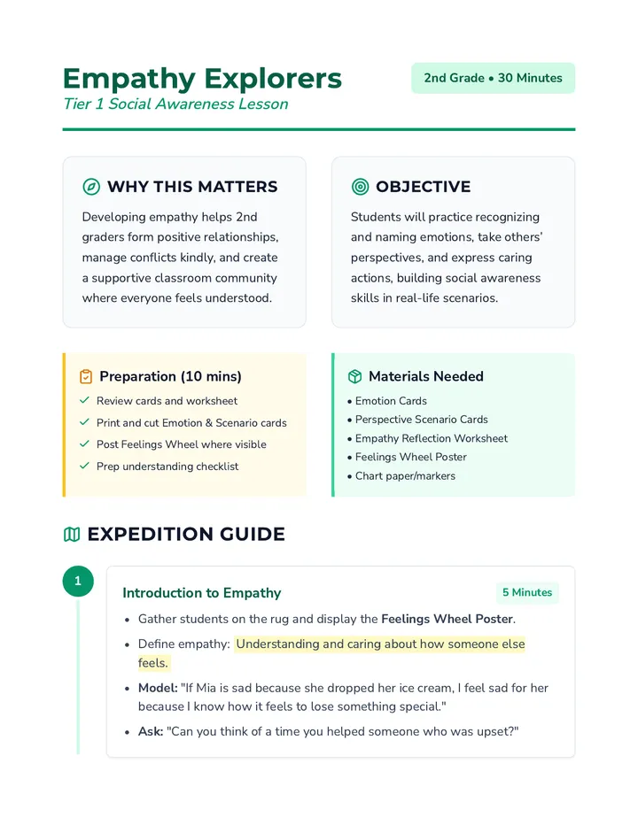 Empathy Explorers Lesson Plan