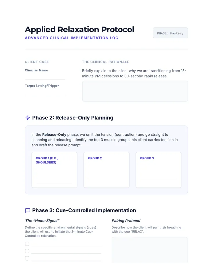 Rapid Release Worksheet