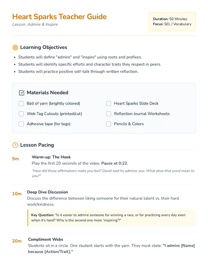 Heart Sparks Teacher Guide
