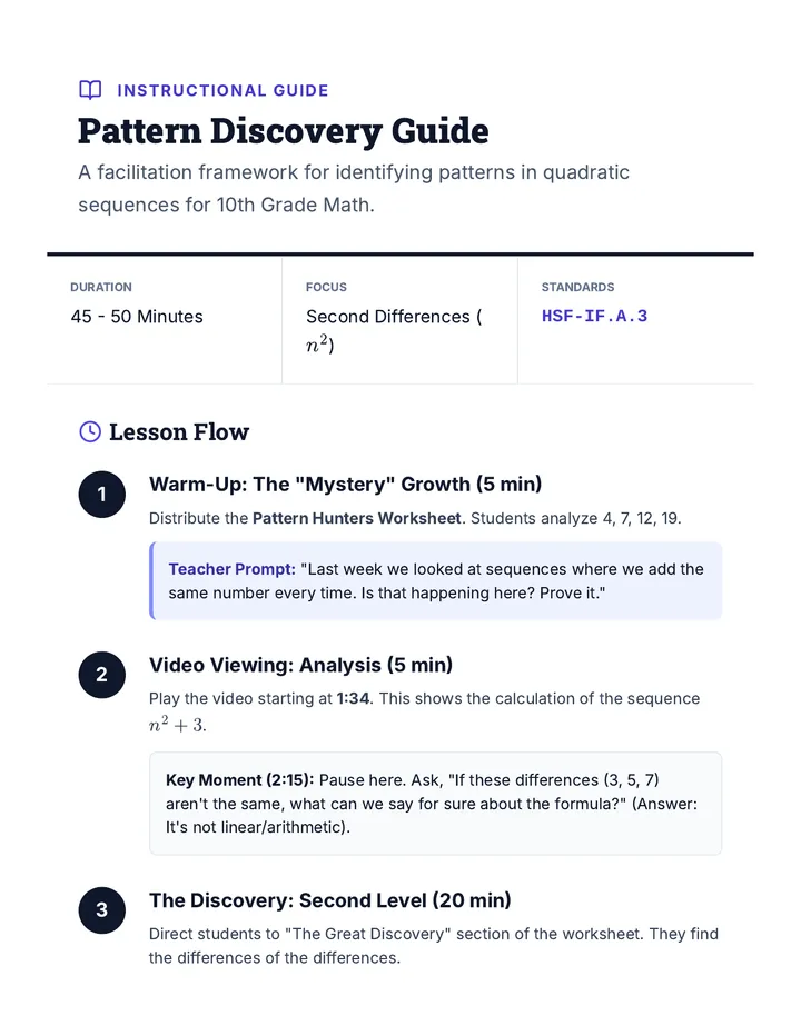 Pattern Discovery Teacher Guide