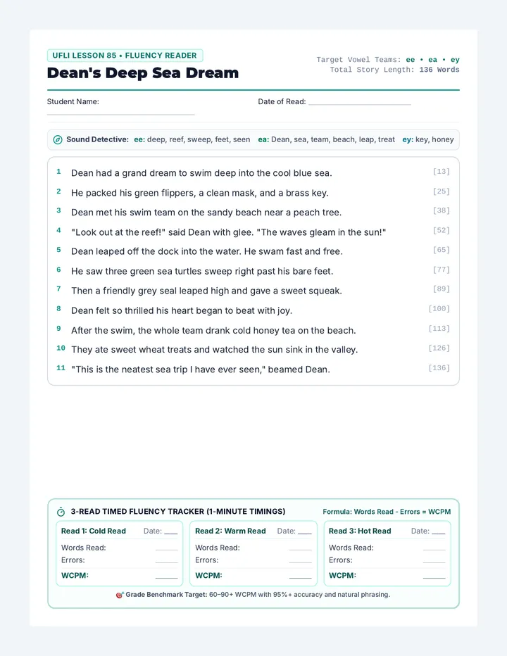 Deep Sea Fluency Reader