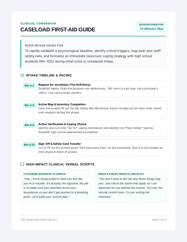 Caseload First Aid Guide