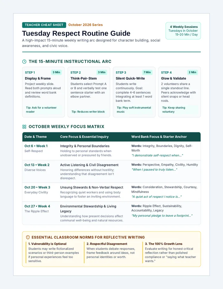 Respect Prompts Teacher Guide