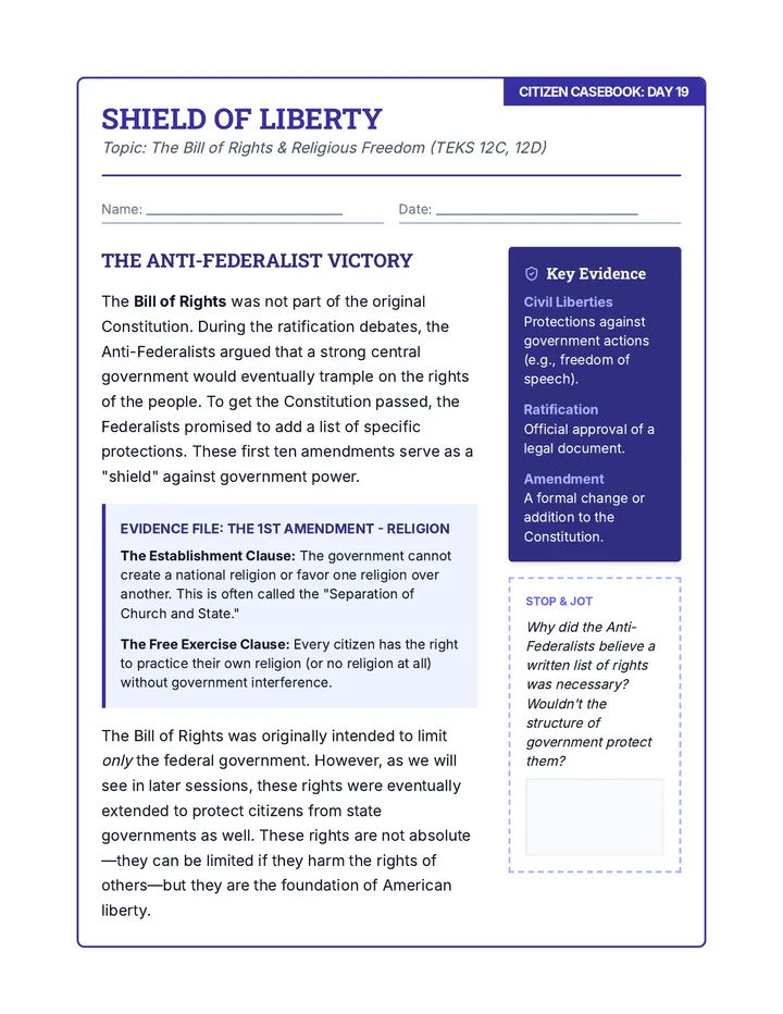 Shield of Liberty Reader