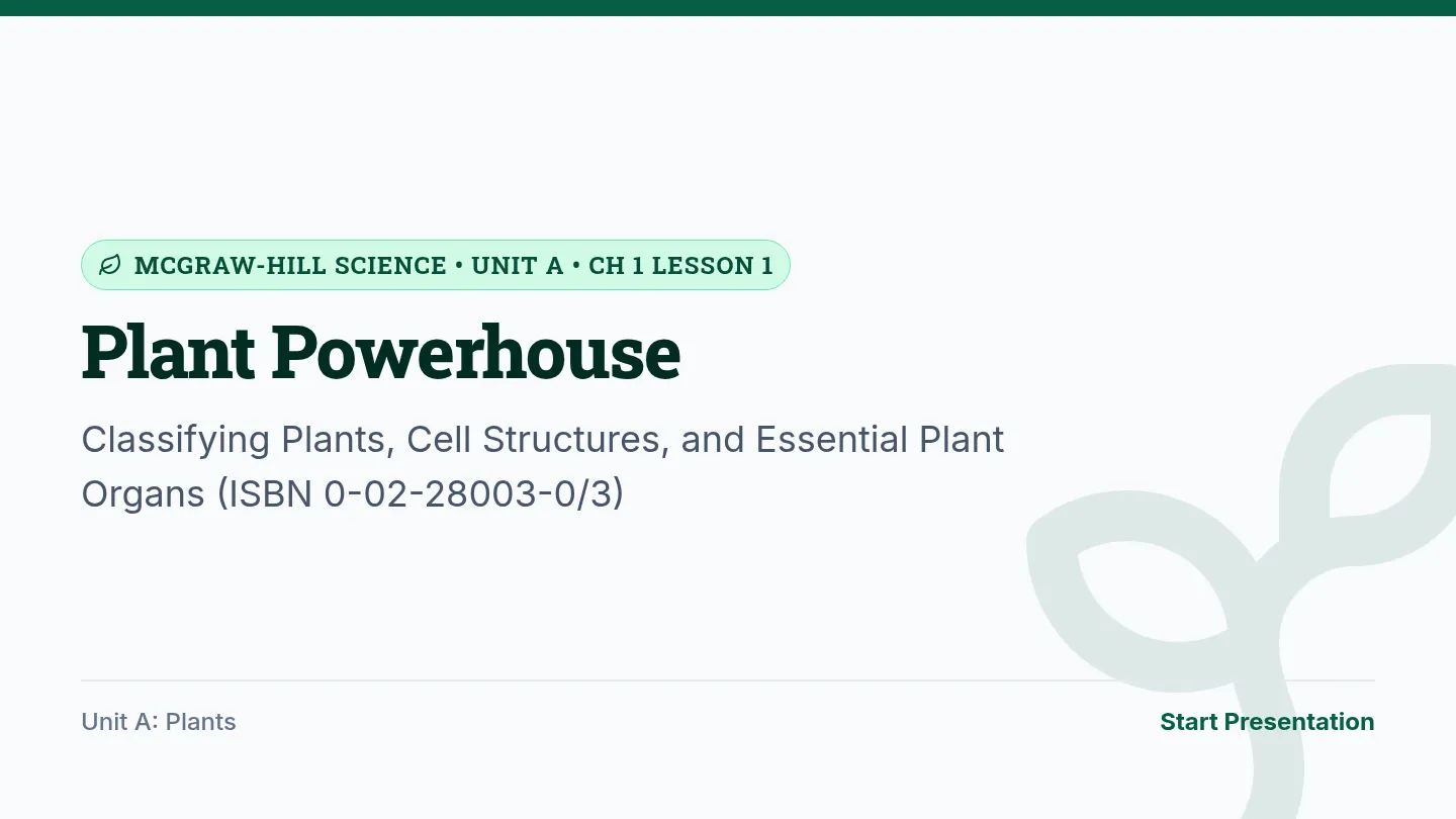 Plant Powerhouse Slides