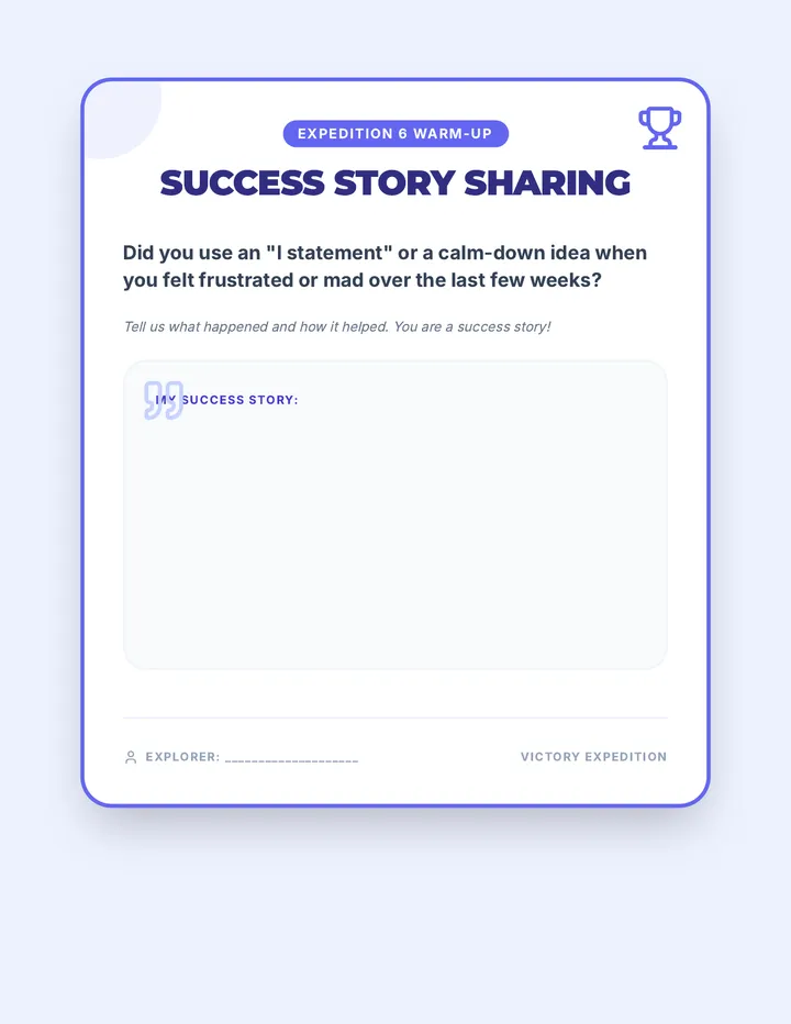 Success Story Sharing Warm Up