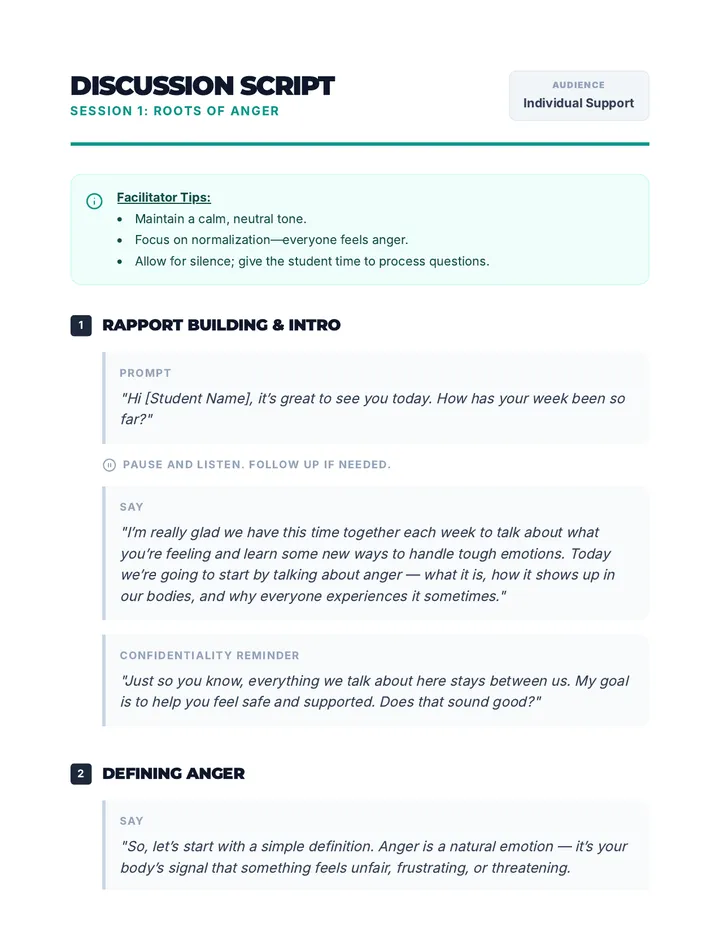 Session 1 Discussion Script