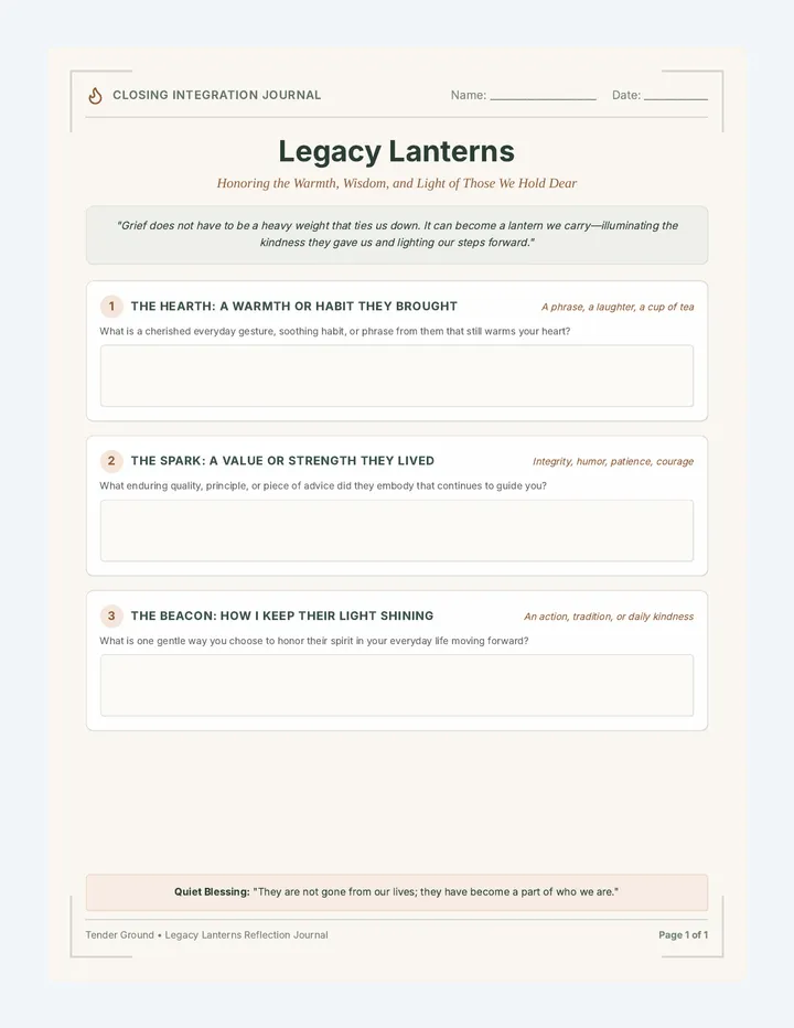 Legacy Lanterns Reflection Journal