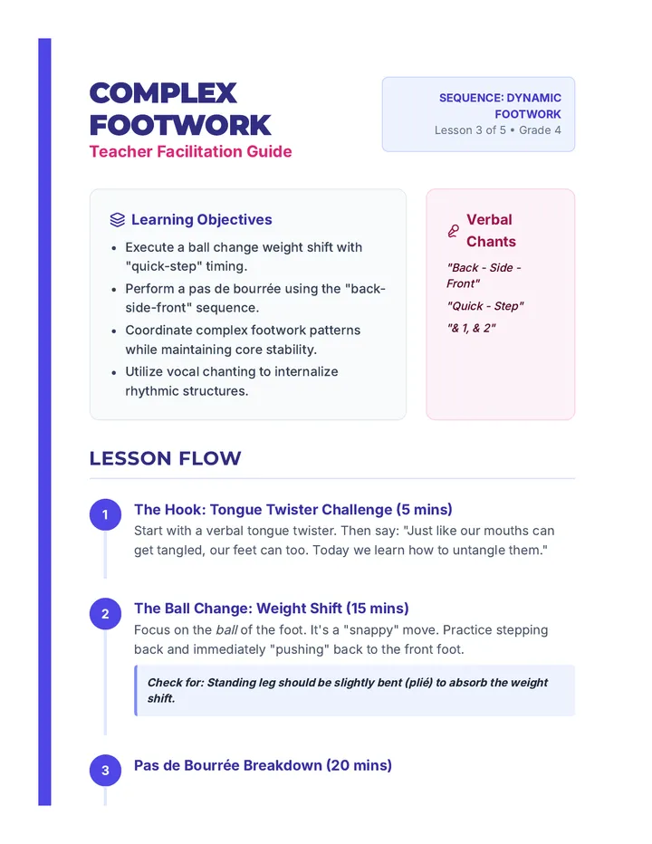 Footwork Patterns Teacher Guide