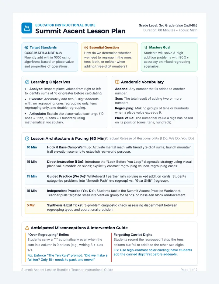 Summit Ascent Lesson Plan