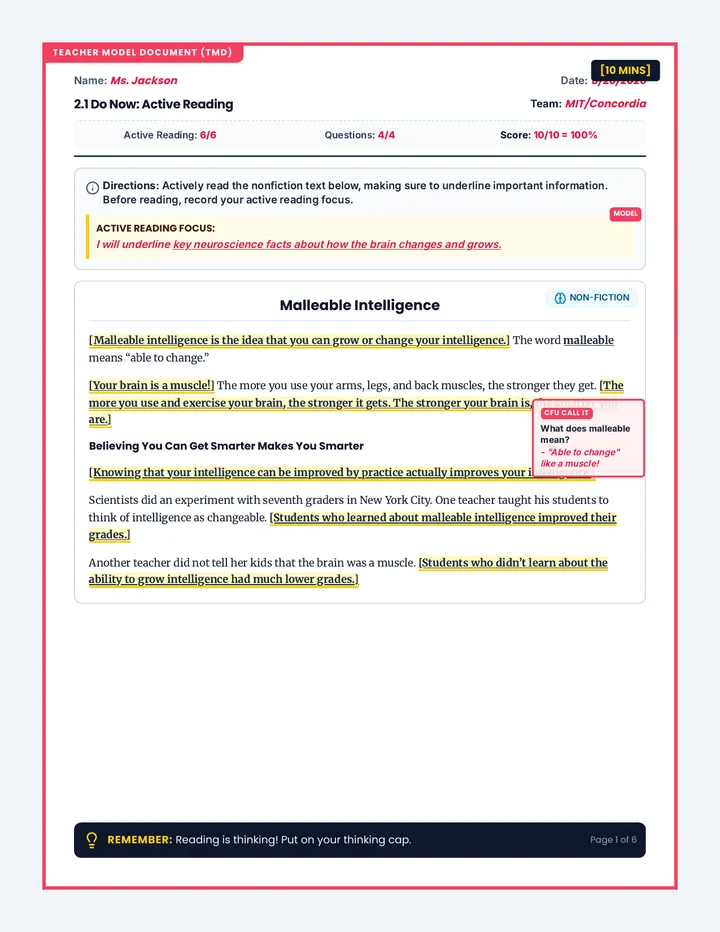 Active Reading Basics TMD