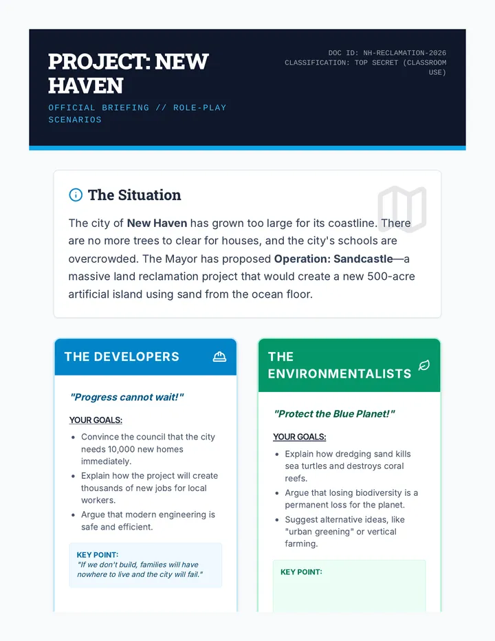 New Haven Role Cards