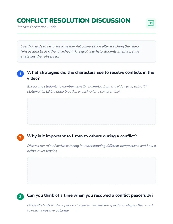 Conflict Resolution Discussion Guide