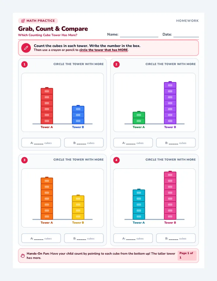 Grab Count Compare Homework