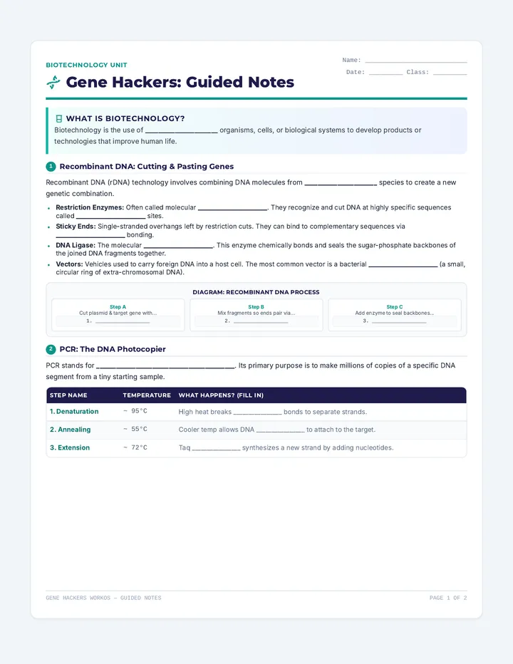 Gene Hackers Guided Notes