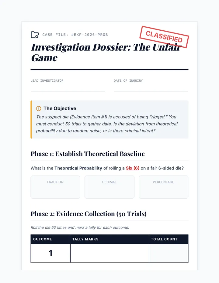 Investigation Dossier Worksheet