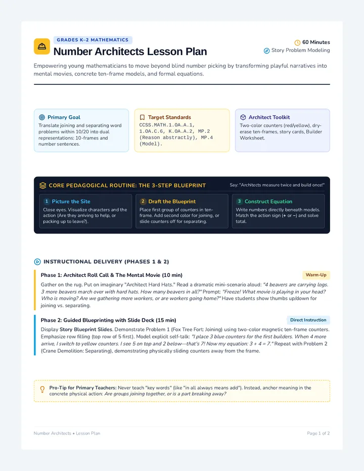 Number Architects Lesson Plan