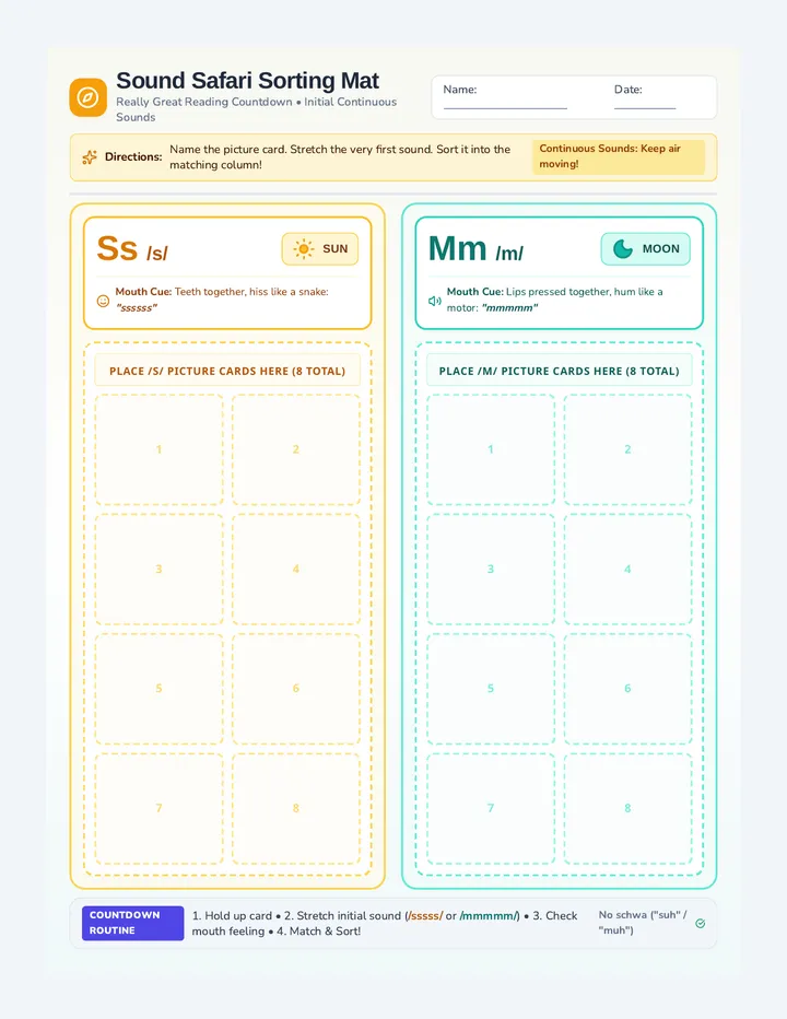 Sound Safari Sorting Mat