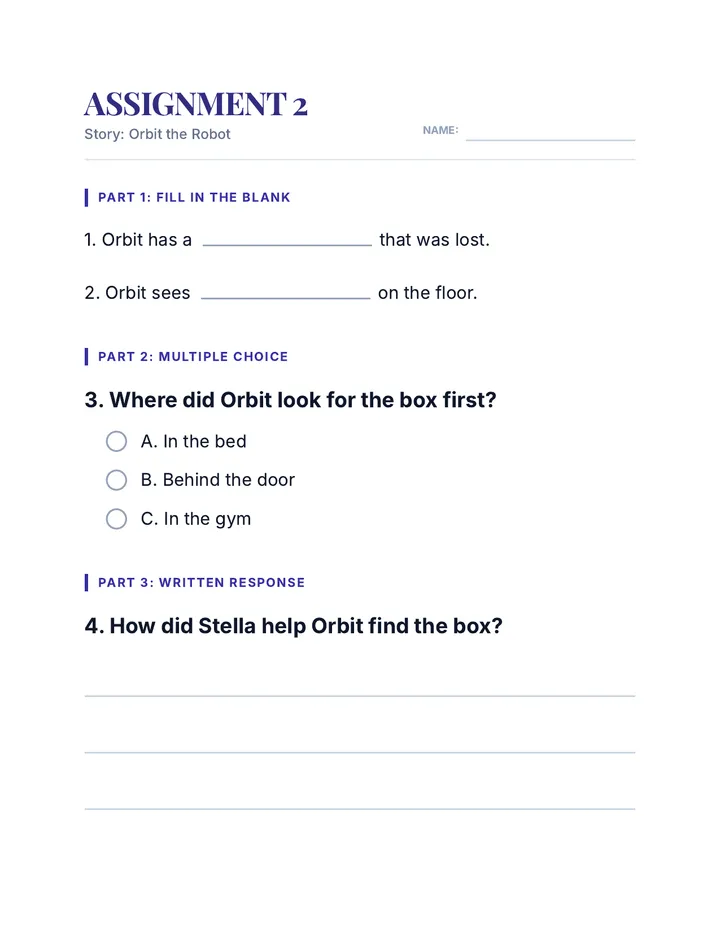 Robot Rescue 2 Worksheet Document