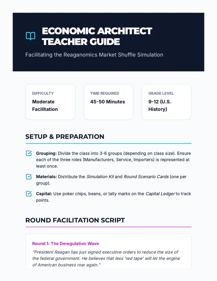 Economic Architect Teacher Guide
