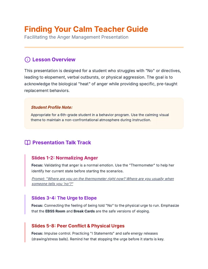 Finding Your Calm Teacher Guide