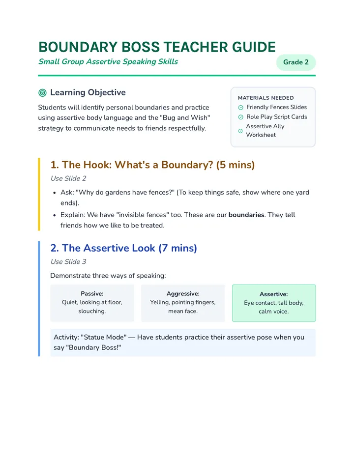 Boundary Boss Teacher Guide