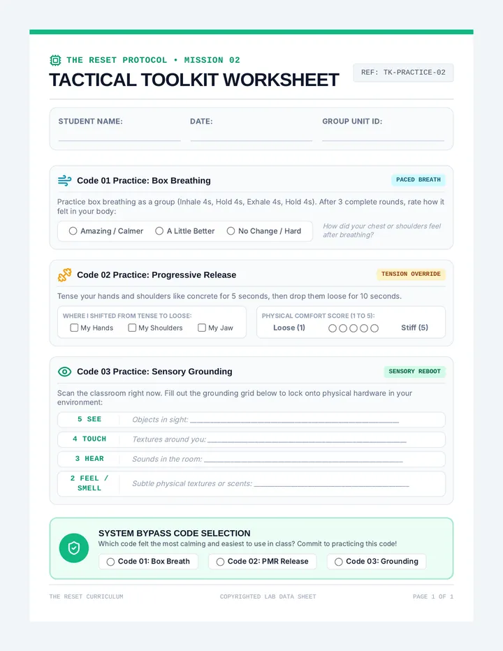 Tactical Toolkit Worksheet
