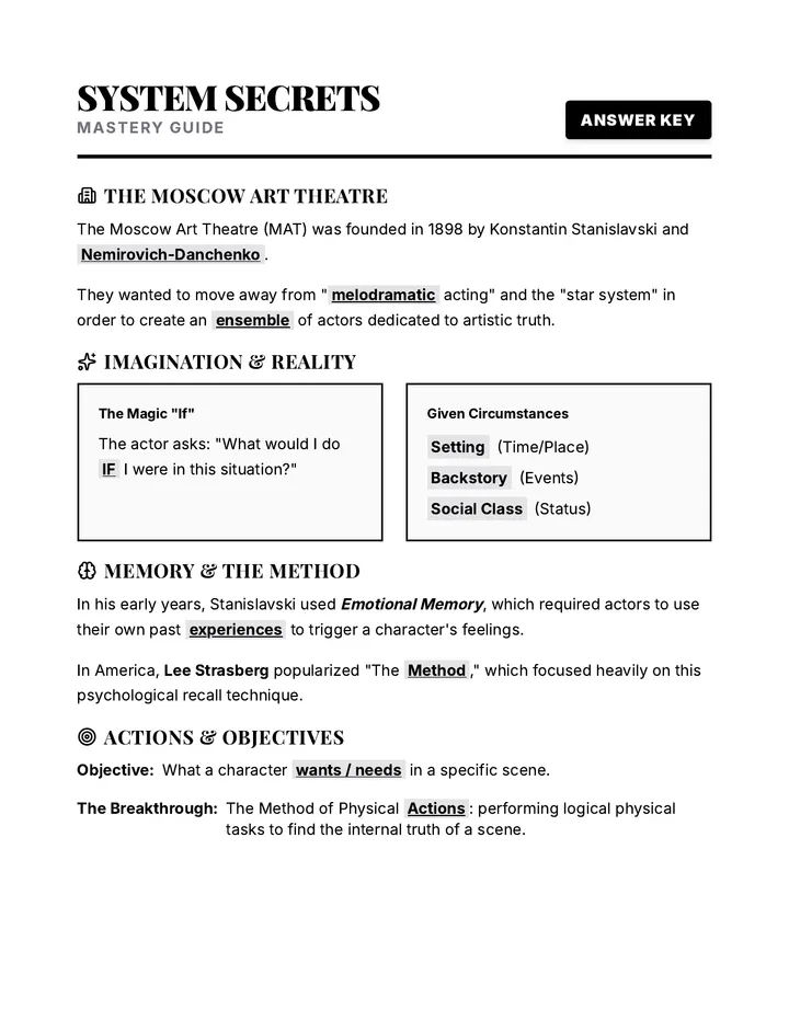 System Secrets Answer Key