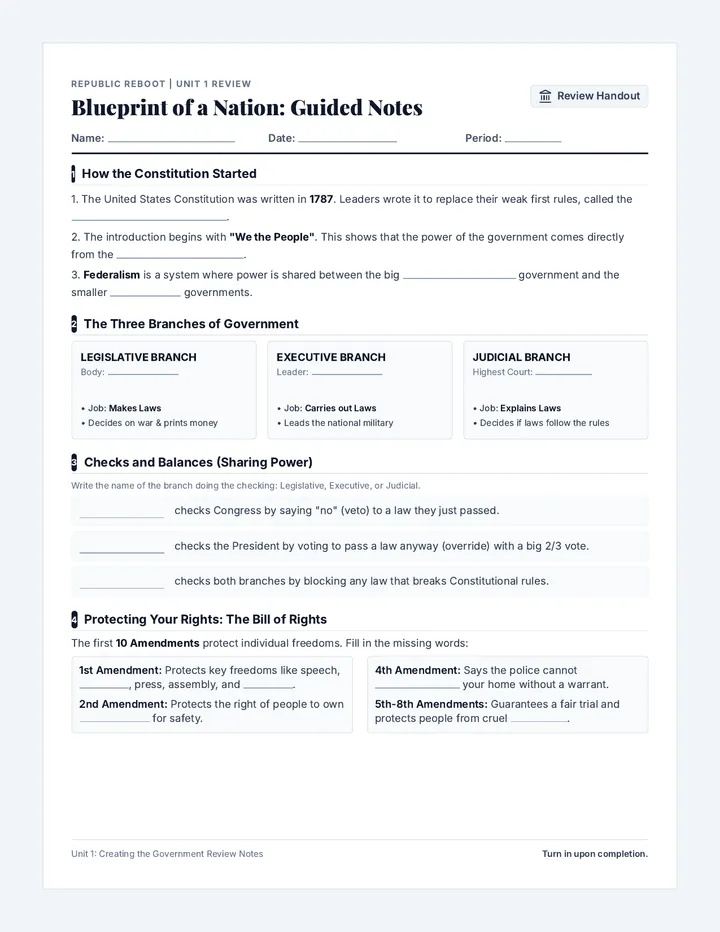 Blueprint Guided Notes