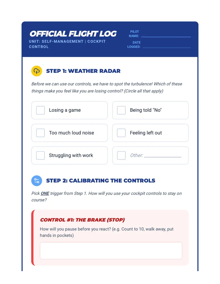 Flight Log Worksheet